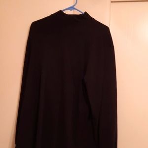 Lands End Black Mock Turtleneck Long Sleeve Shirt XL